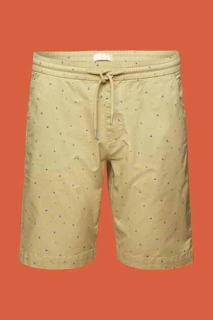 Gemusterte Pull-on-Shorts, Baumwollstretch