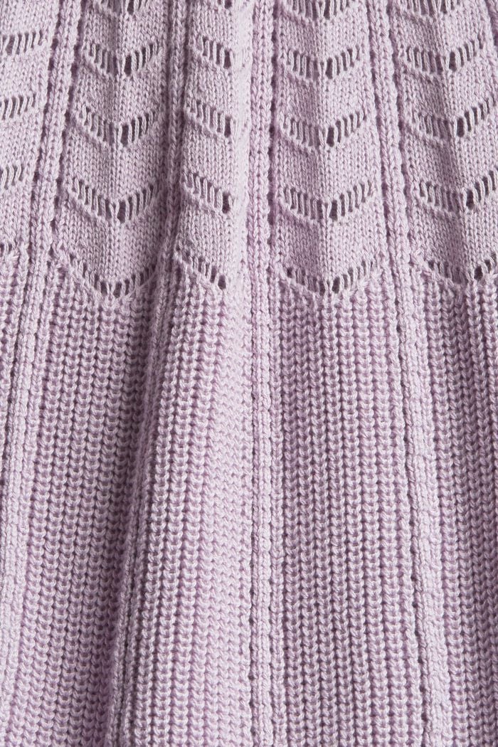 Kurzarm-Pullover aus 100% Baumwolle, LILAC, detail image number 4