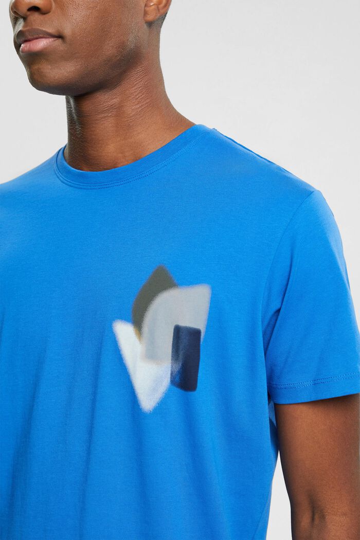 T-Shirt mit Print auf Brusthöhe, BLUE, detail image number 2