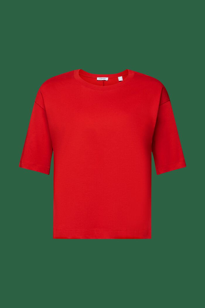 Tailliertes T-Shirt mit Rundhalsausschnitt, DARK RED, detail image number 6