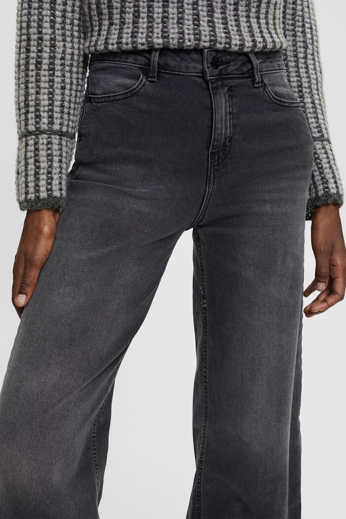 High-Rise-Jeans mit weitem Bein, BLACK MEDIUM WASHED, detail image number 4