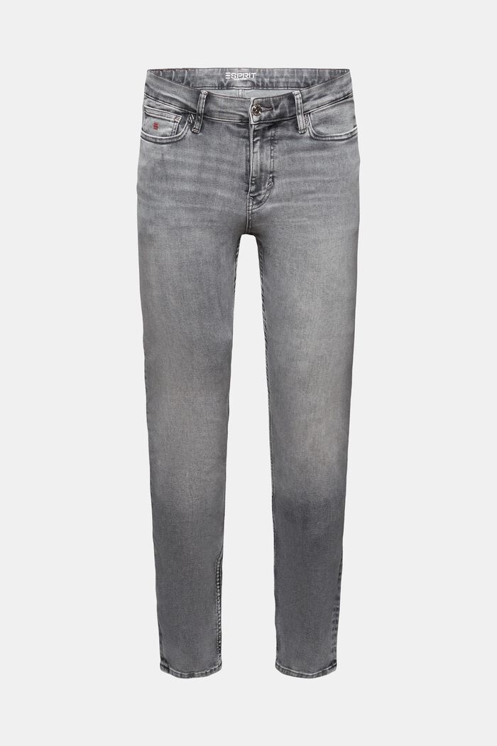 Skinny Jeans mit mittlerer Bundhöhe, GREY LIGHT WASHED, detail image number 7