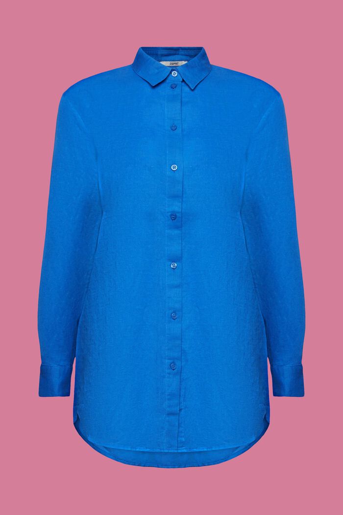 Hemd aus Baumwolle und Leinen, BRIGHT BLUE, detail image number 6