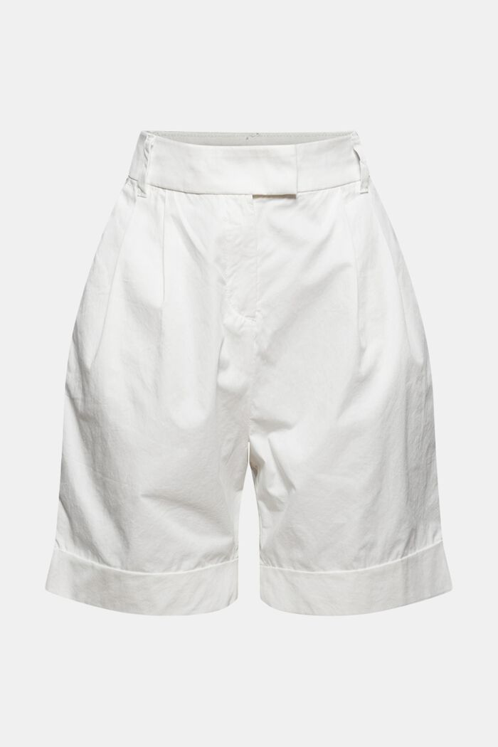 High-Rise-Shorts mit Bundfalten, Baumwolle