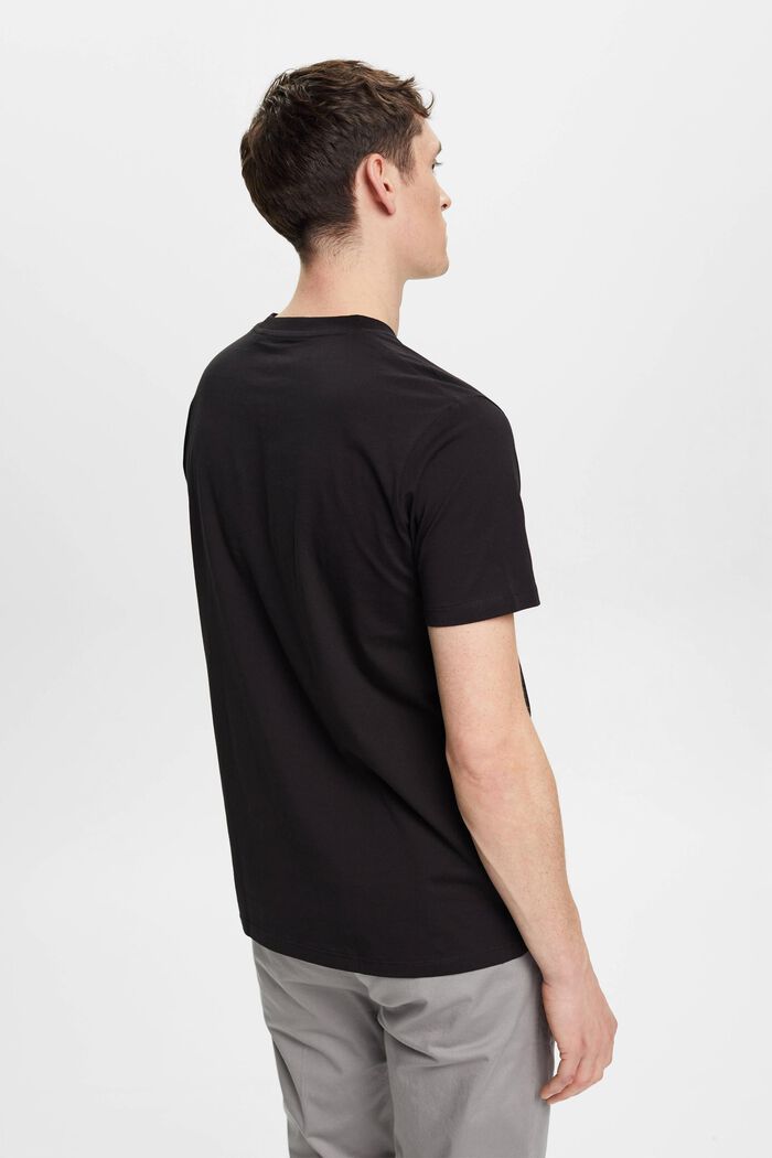Jersey-T-Shirt mit Rundhalsausschnitt, BLACK, detail image number 3