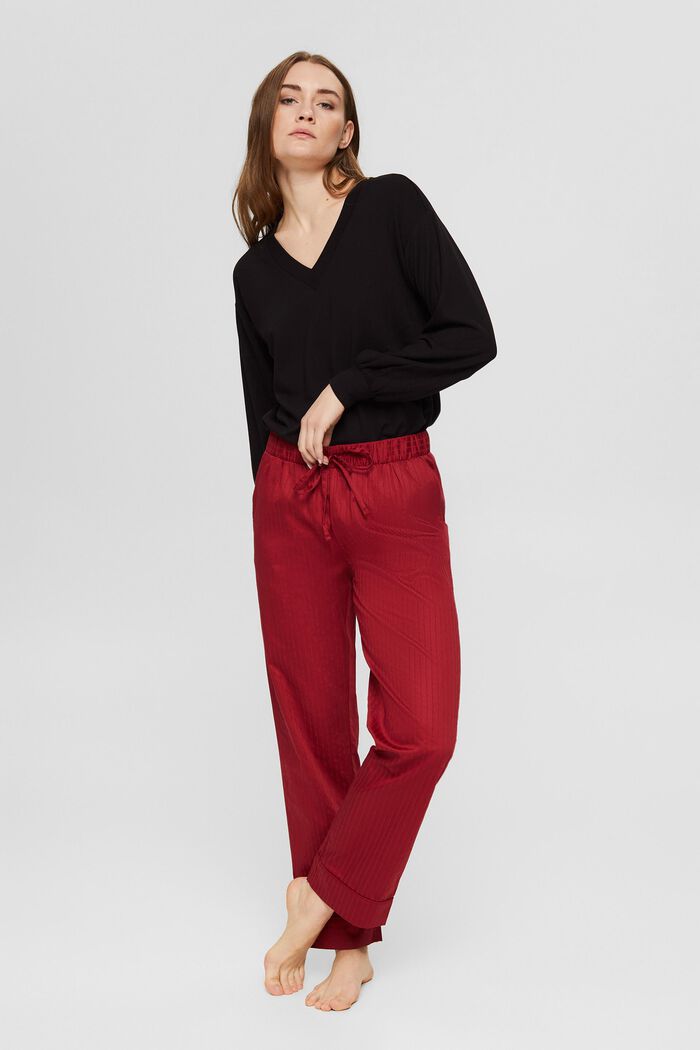 Pyjamahose aus 100% Baumwolle, CHERRY RED, overview