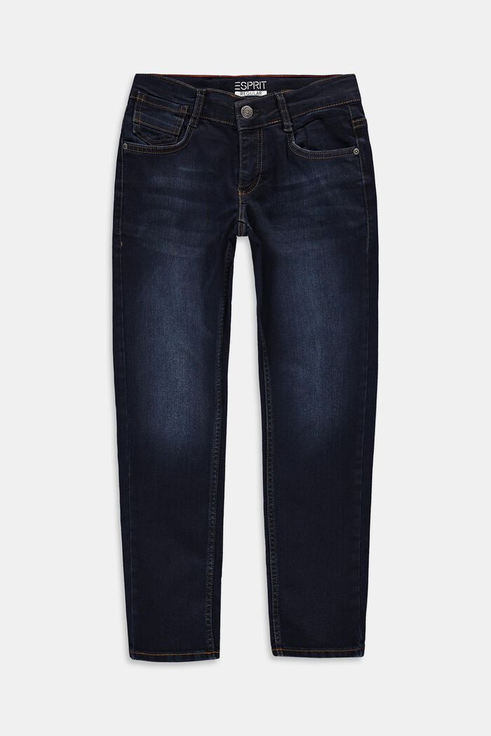 Jeans mit Verstellbund, BLUE DARK WASHED, detail image number 0