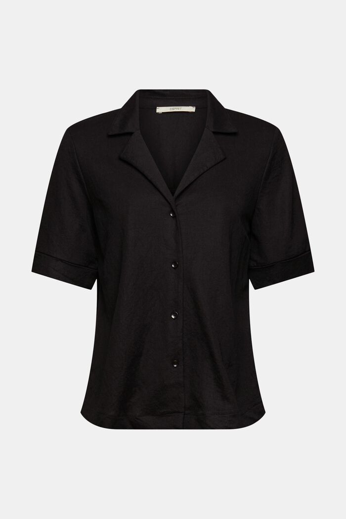 T-Shirt in Hemdblusen-Optik, BLACK, detail image number 6