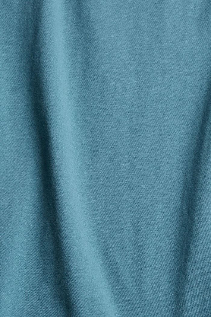 Jersey-T-Shirt mit Print, 100% Bio-Baumwolle, TURQUOISE, detail image number 5