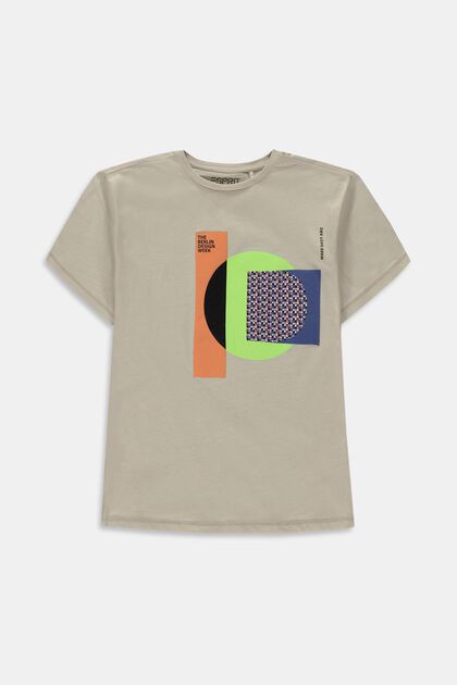Baumwoll-T-Shirt mit positivem Print auf der Brust