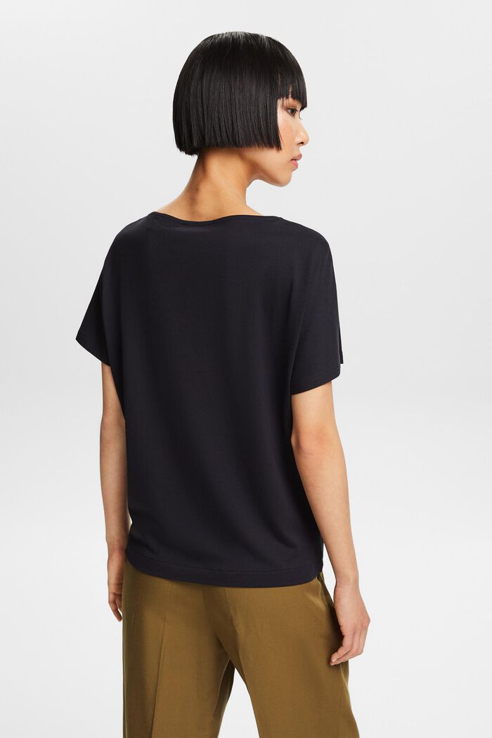 Jersey-T-Shirt mit Print vorne, BLACK, detail image number 2