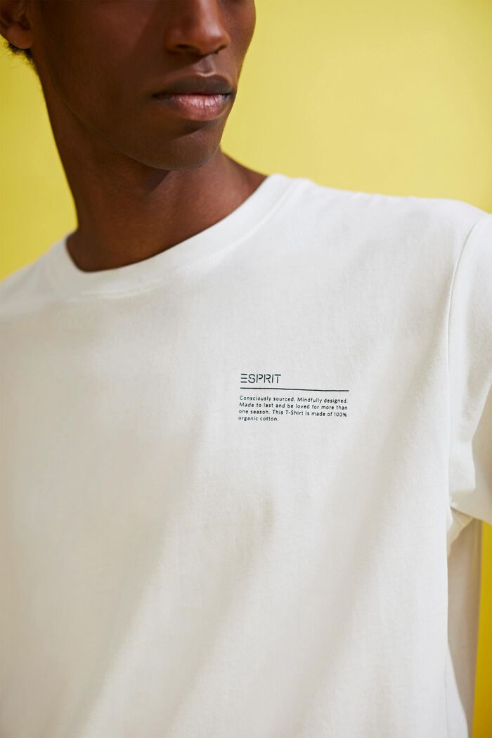 Jersey-T-Shirt mit Print, 100% Bio-Baumwolle, OFF WHITE, detail image number 1