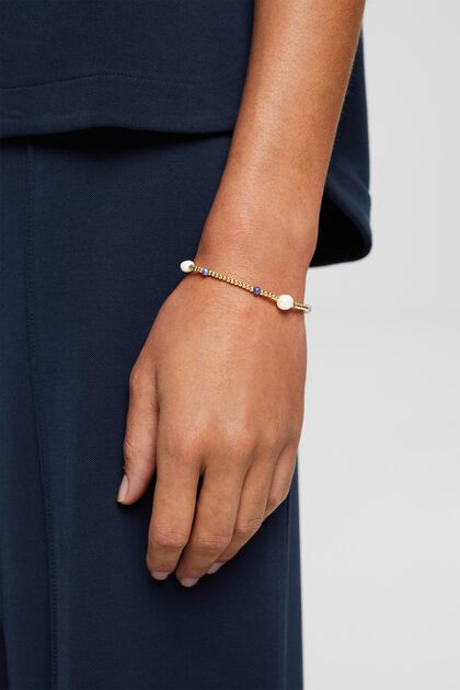Edelstahl-Armband mit Perlen