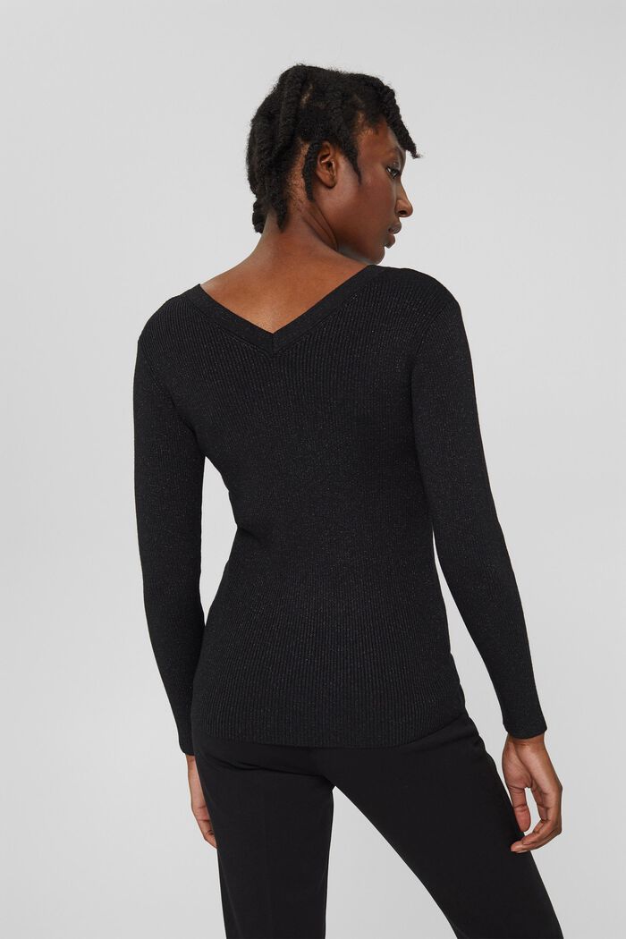 Glitzer-Sweater mit LENZING™ ECOVERO™, BLACK, detail image number 3