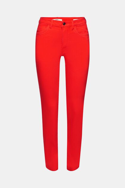 Mid-Rise-Stretchjeans in Slim Fit, RED, overview