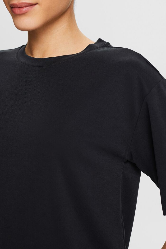 Jersey-T-Shirt mit Rundhalsausschnitt, BLACK, detail image number 2