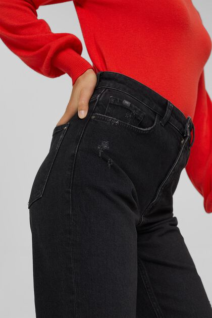 Cropped Destroyed-Jeans, Bio-Baumwolle