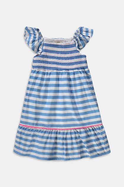 Kleid mit Streifenmuster, BRIGHT BLUE, overview