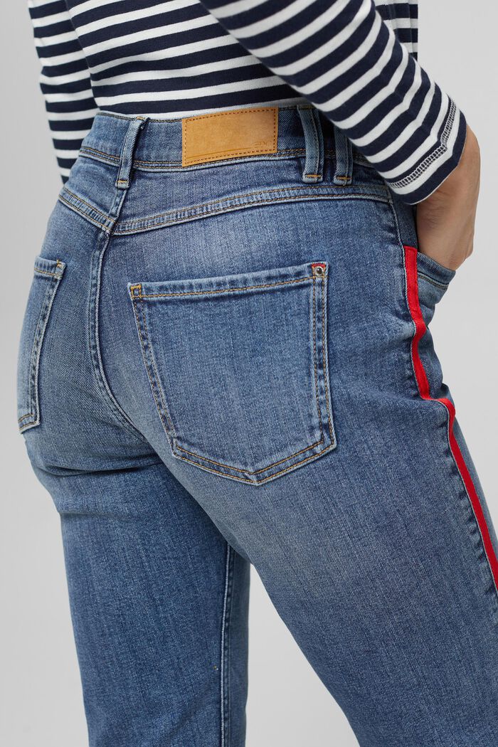 Stretch-Jeans mit Kontraststreifen, BLUE MEDIUM WASHED, detail image number 2