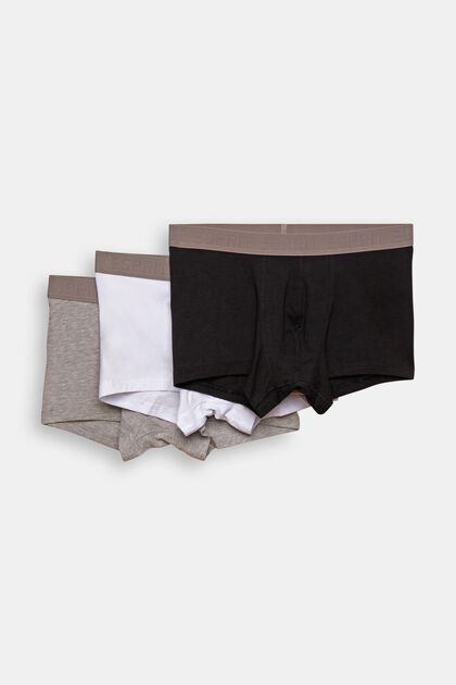 Kurze Herren-Shorts aus Baumwollstretch im Multipack, GREY, overview