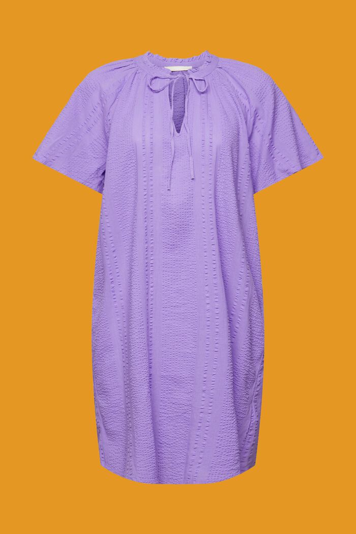 Kleid aus strukturierter Baumwolle, PURPLE, detail image number 6
