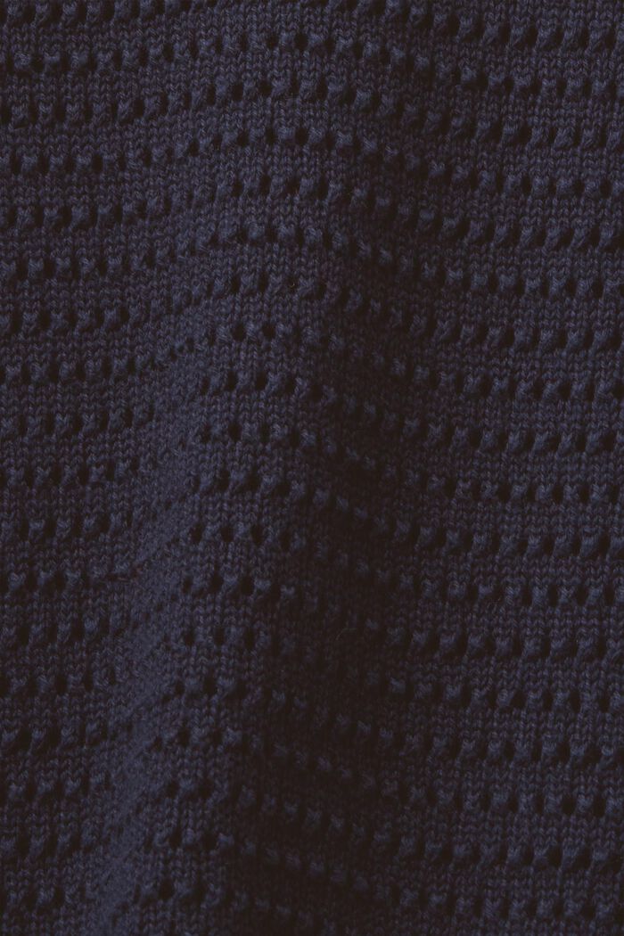 Kurzärmeliger Mesh-Pullover, NAVY, detail image number 5