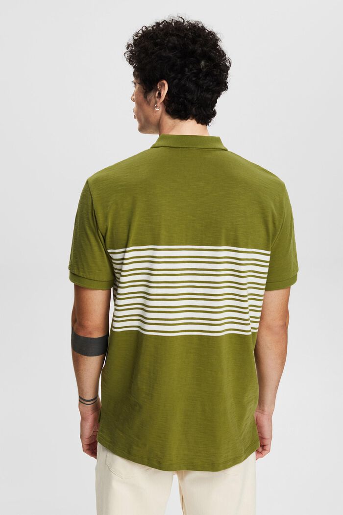 Polo-Shirt mit Streifenmuster, LEAF GREEN, detail image number 3