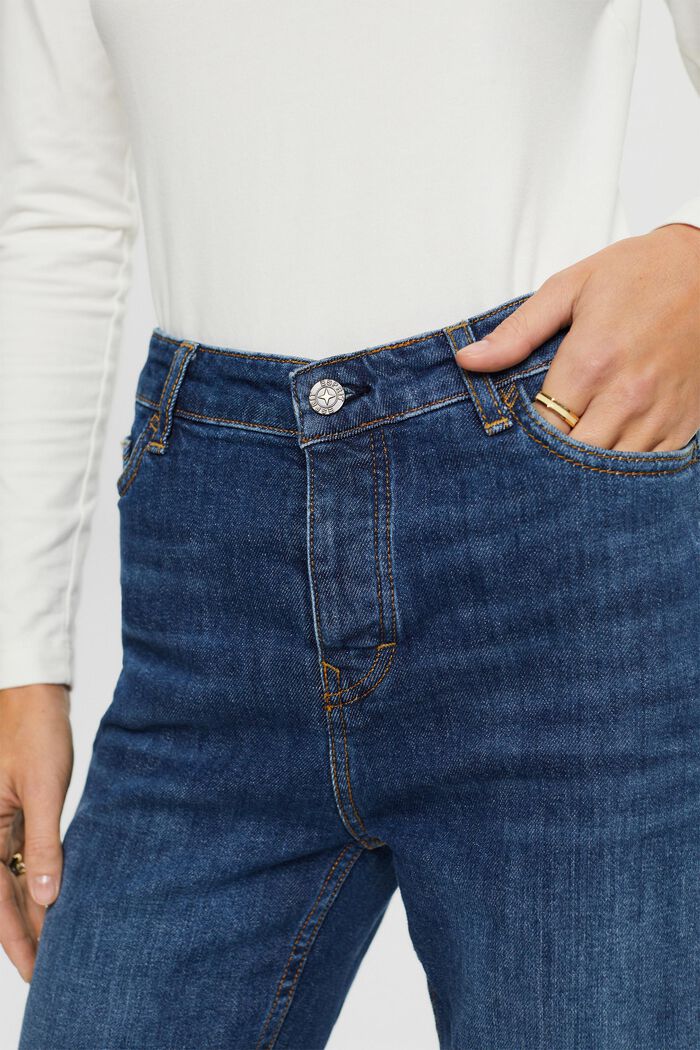 Retro-Jeans mit gerader Passform und hohem Bund, BLUE DARK WASHED, detail image number 2