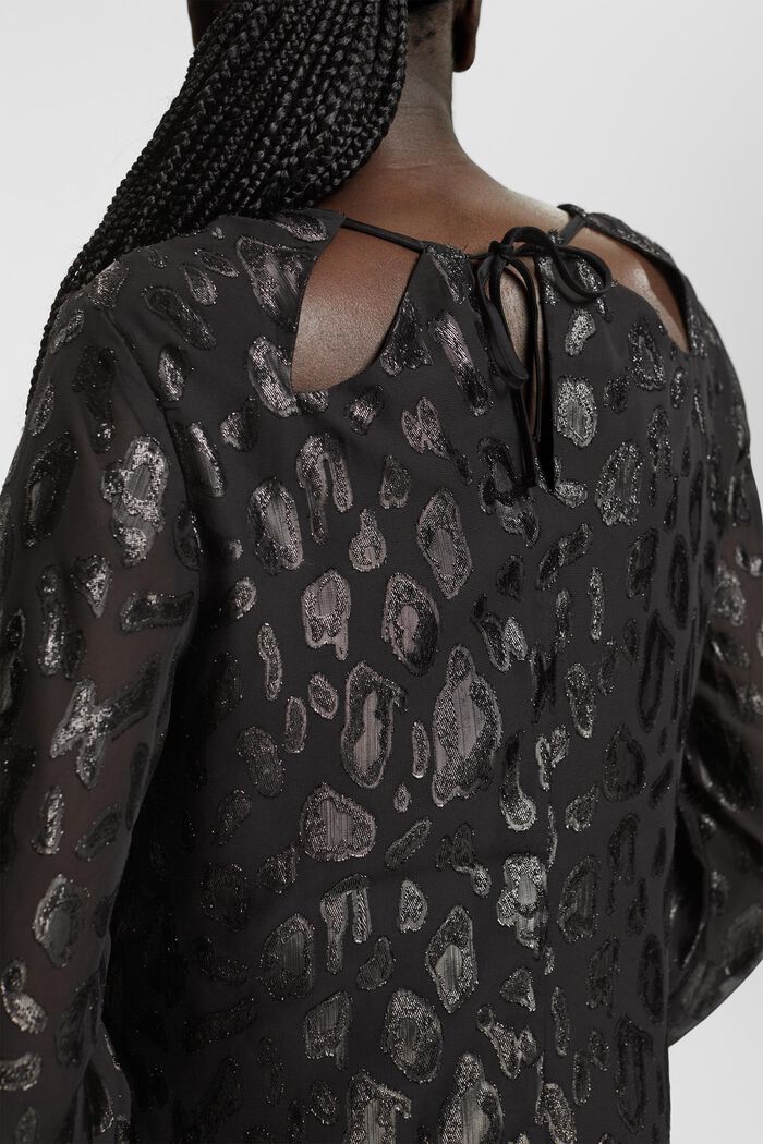 Chiffonbluse mit Muster, BLACK, detail image number 4