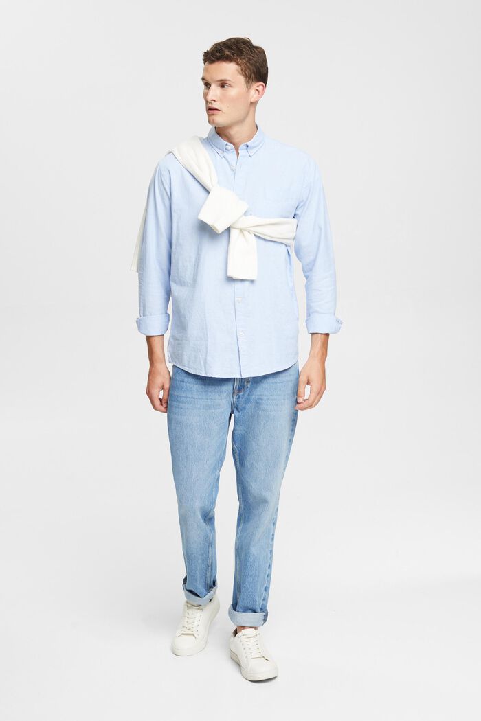 Button-Down-Hemd, 100 % Baumwolle, LIGHT BLUE, detail image number 1