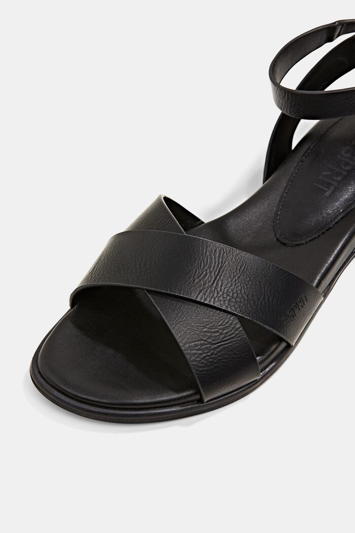 Sandalen mit überkreuzten Riemen, BLACK, detail image number 4