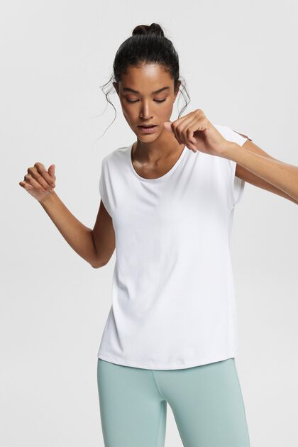 Recycelt: T-Shirt mit E-Dry, WHITE, overview
