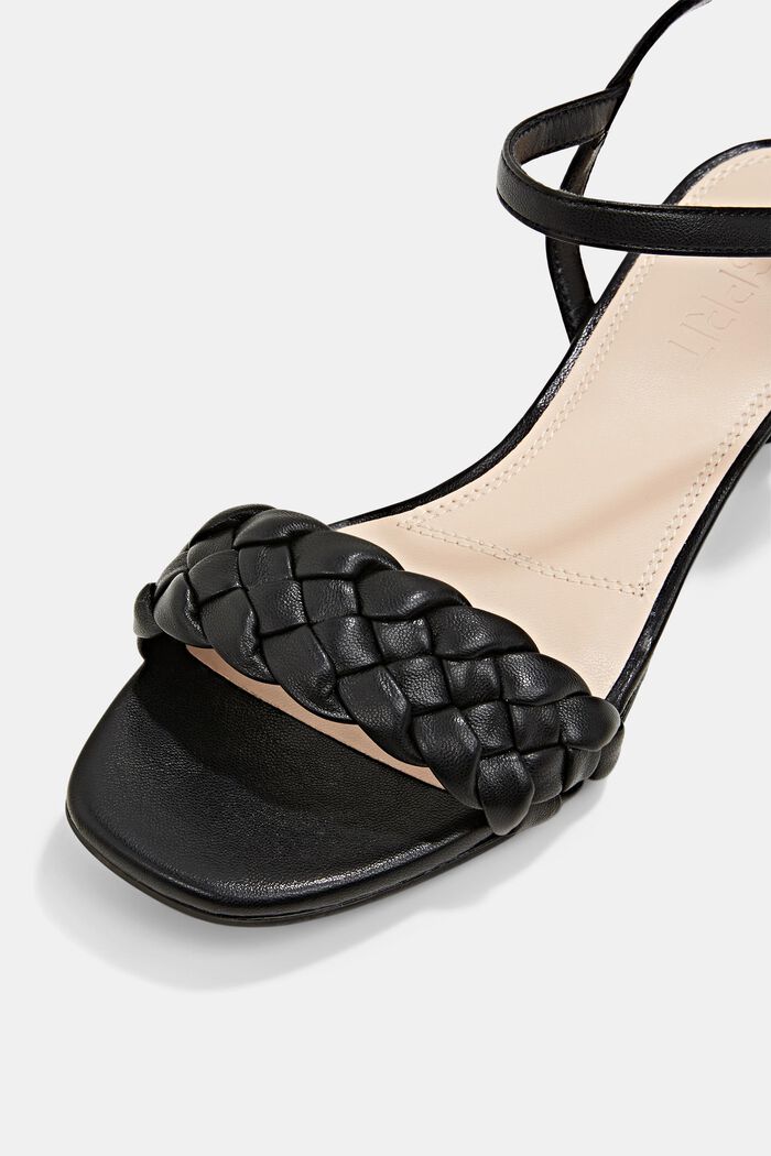 Sandalen mit geflochtenem Riemen, BLACK, detail image number 4