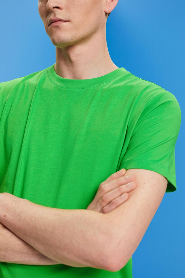 Jersey-T-Shirt mit Rundhalsausschnitt, GREEN, detail image number 1