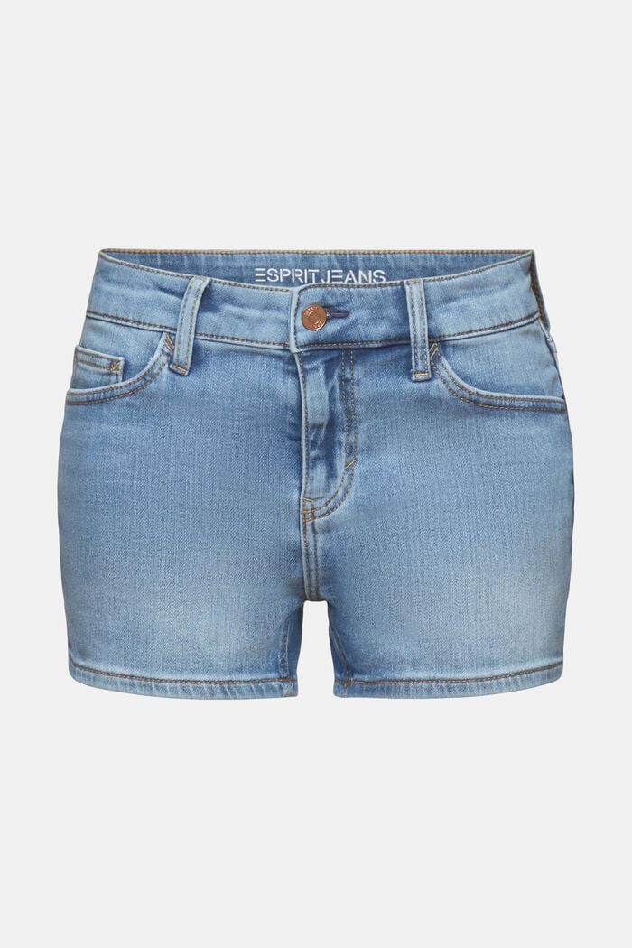 Jeans-Shorts mit mittelhohem Bund, BLUE LIGHT WASHED, detail image number 6