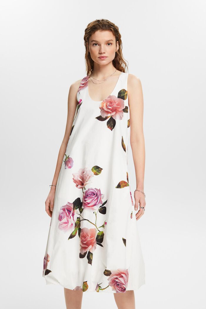 Kleid mit Print und Puffsaum, OFF WHITE, detail image number 0