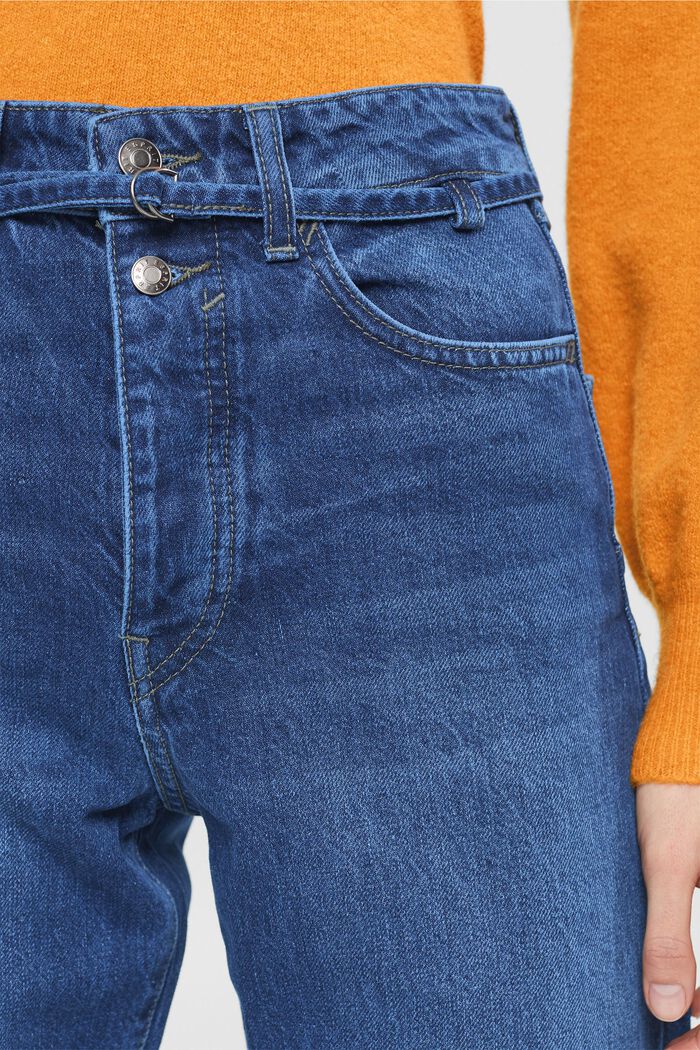 High-Rise-Jeans im Dad Fit mit passendem Gürtel, BLUE MEDIUM WASHED, detail image number 2