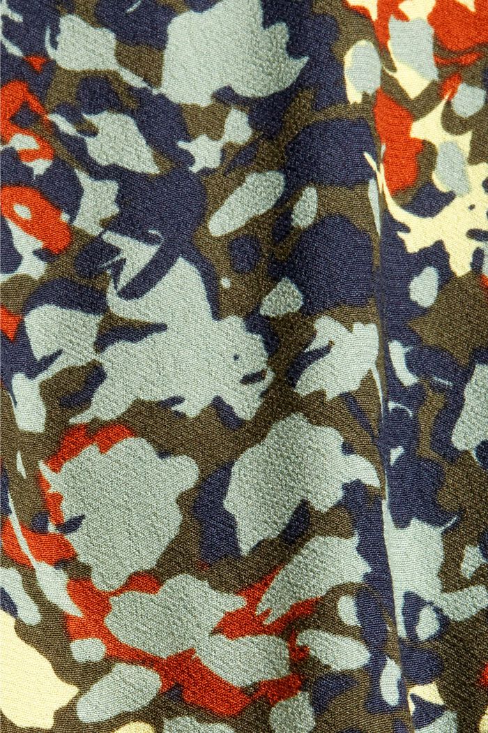 Tunika-Bluse mit Print und Volantssaum, DARK KHAKI, detail image number 4