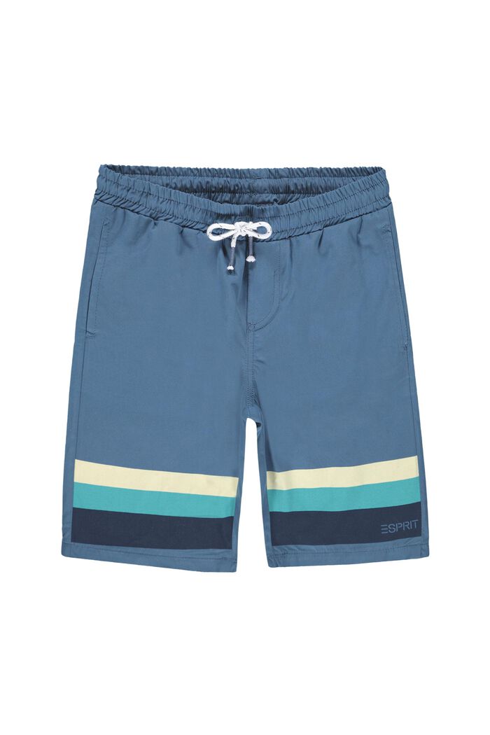 Shorts mit Streifen-Details, 100% Baumwolle, GREY BLUE, detail image number 3