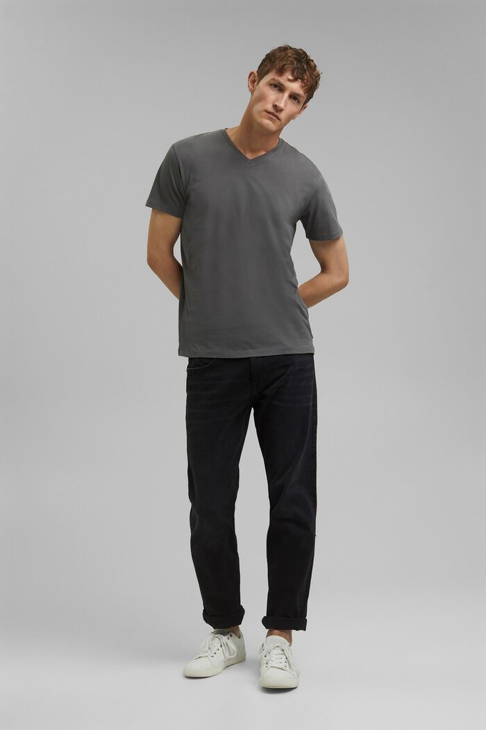 Jersey-Shirt aus 100% Baumwolle, DARK GREY, detail image number 2