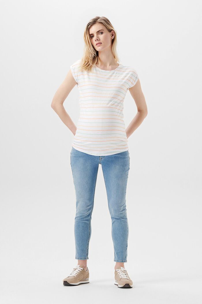 Gestreiftes T-Shirt aus Organic Cotton, BRIGHT WHITE, detail image number 1