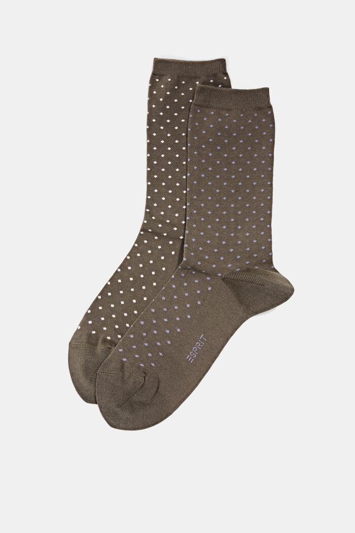 2er-Set Socken mit Polka Dots, Bio-Baumwolle, MILITARY, detail image number 0