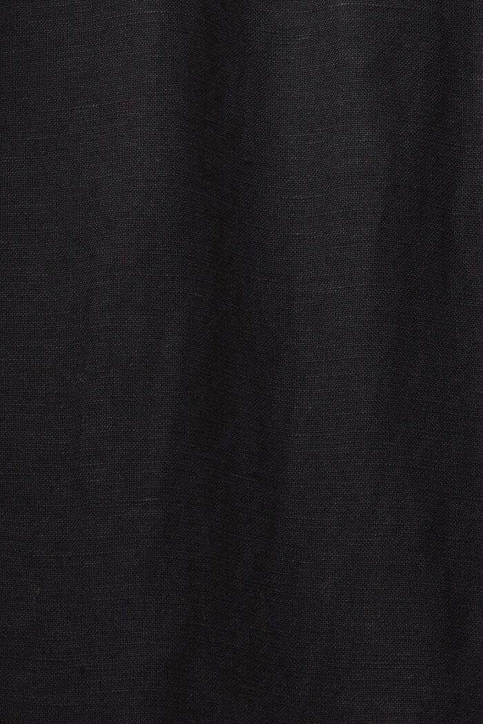 Hemdkleid in Minilänge aus Leinenmix, BLACK, detail image number 5