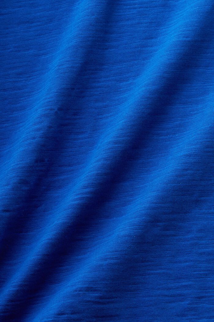 Slub-T-Shirt aus Baumwolle mit Logo, BRIGHT BLUE, detail image number 4