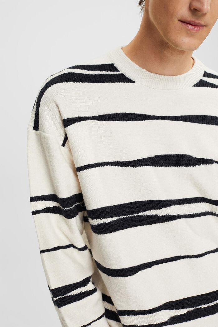 Gestreifter Pullover im Relaxed Fit, OFF WHITE, detail image number 3