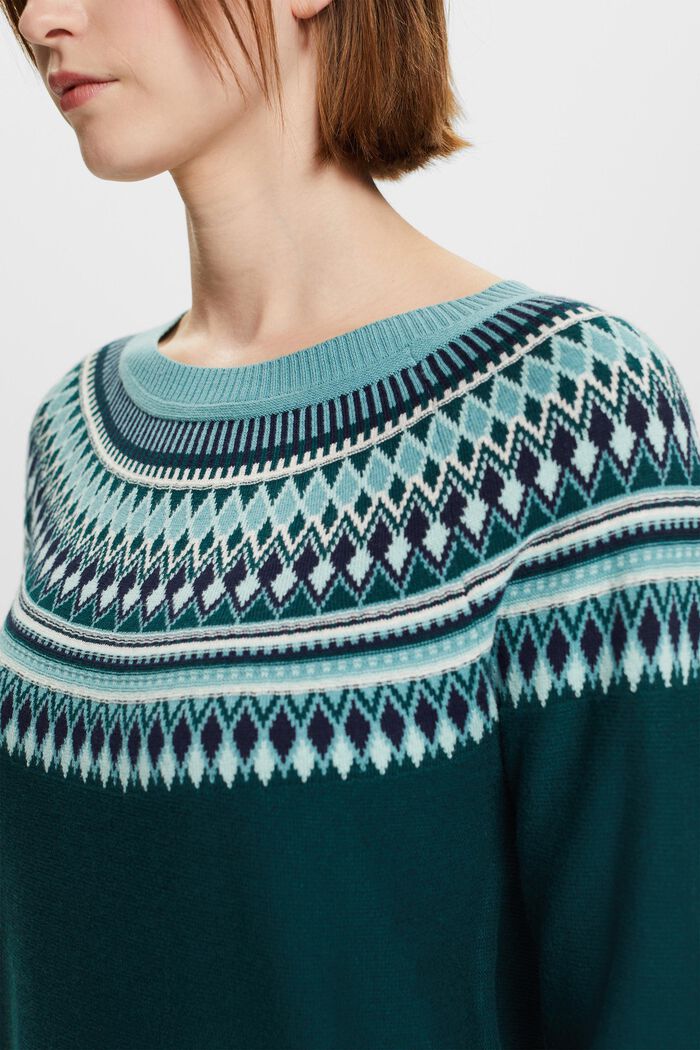 Sweaters, EMERALD GREEN 4, detail image number 3