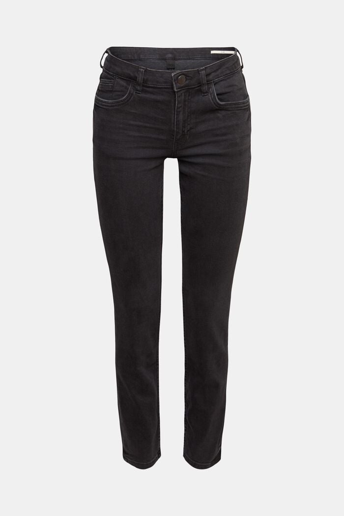Elastische Slim-Fit Jeans, BLACK DARK WASHED, overview
