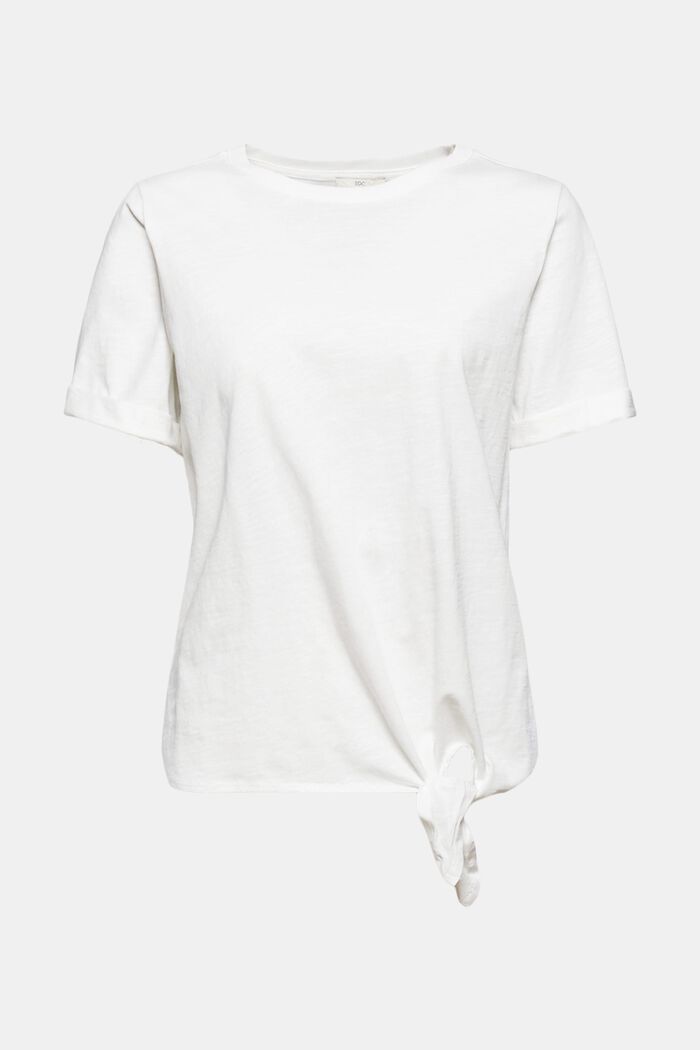 T-Shirt mit Knoten, Organic Cotton, OFF WHITE, overview