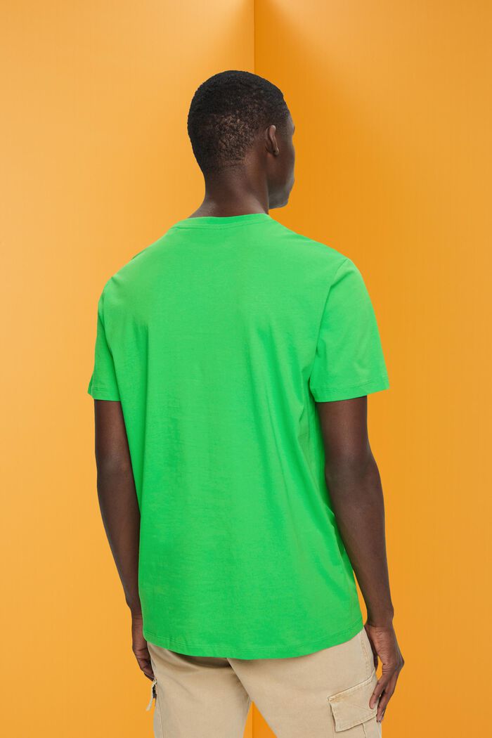 Slim-Fit-Shirt aus Baumwolle mit kleinem Print, GREEN, detail image number 3