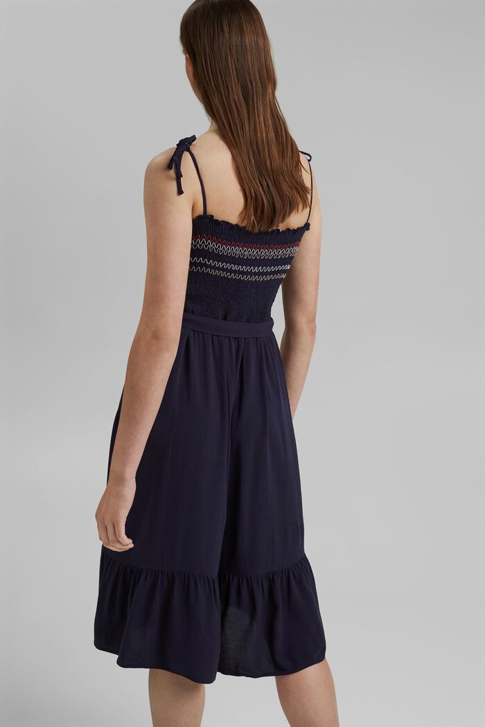 Besticktes Smok-Kleid aus LENZING™ ECOVERO™, NAVY, detail image number 2